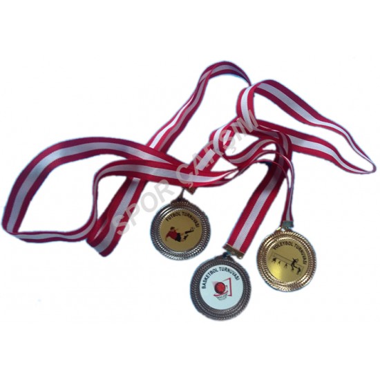 Altın Madalya 10 Adet Badminton Baskılı Figürü Krom Üzerine Baskılı