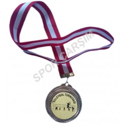 Altın Madalya 10 Adet Voleybol Baskılı Figürü Krom Üzerine Baskılı