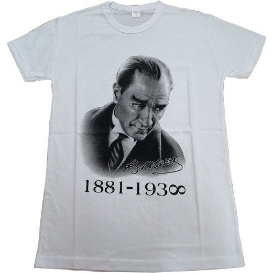 Atatürk Baskılı Tişört Yetişkin Boy S,M,L,XL Kaliteli Penye Siyah
