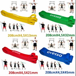 Avessa Lateks Güç Bandı 21 mm Kırmızı Orta  208cmx4.5cmx21mm