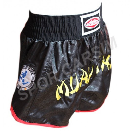 Cyclone Muay Thai Şortu,Desenli Saten Lazer Nakışlı