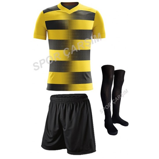 Dijital Futbol Forma,Şort,Lüks Çorap Sarı-Beyaz Buster3
