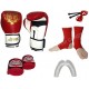 EVOX Boks,Kickboks,Muay Thai Eldiven,Ayak Çorabı,Bandaj,İp Kırmızı