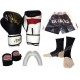 Evox Boks Eldiveni, Kickboks Şortu,Bandaj,Dişlik,Çorap Siyah