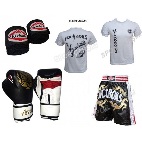 Evox Boks Eldiveni,Kickboks Şortu,Evox Kickboks Tişört,Bandaj Set
