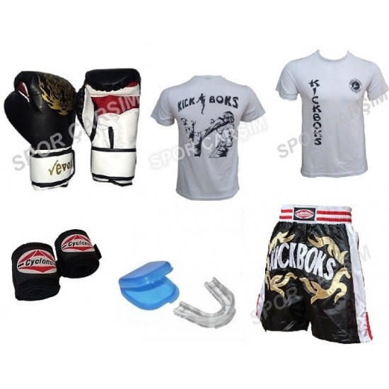 Evox Boks Eldiveni,Kickboks Şortu,Kickboks Tişört,Bandaj,Dişlik,S,M,L,XL