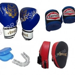 Evox Boks,Kickboks  Eldiveni,Boks Lapası,Bandaj,Dişlik Seti Mavi Renk