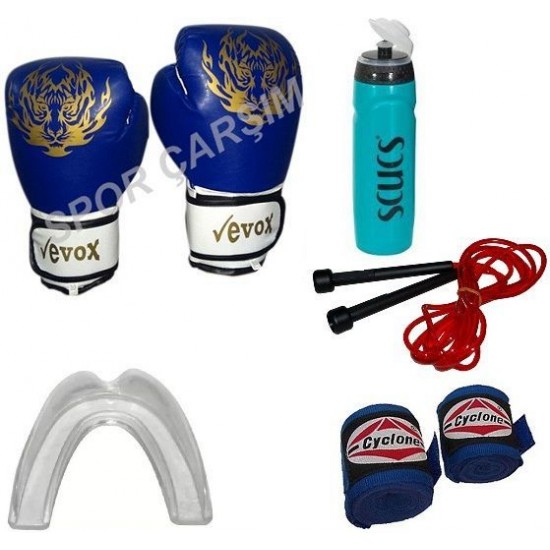 Evox Boks,Kickboks Eldiven,Bandaj,Dişlik,Atlama İpi,Shaker Seti