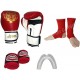 Evox Boks Eldiveni,Bandaj,Dişlik Set Kırmızı