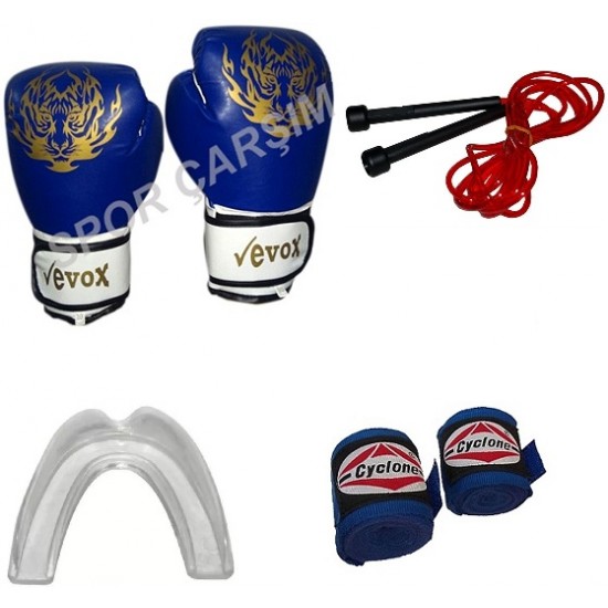 Evox Boks,Kickboks,Muay Thai Eldiven,Bandaj,Dişlik,Atlama İpi Set