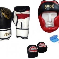 Evox Çocuk Boks eldiveni,Kask,Bandaj,Dişlik Set Çocuk Boy
