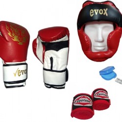Evox Çocuk Boks eldiveni,Kask,Bandaj,Dişlik Set Çocuk Boy
