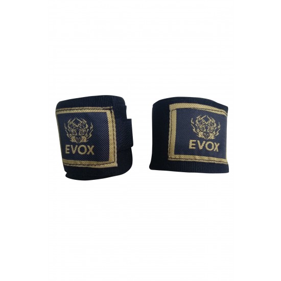 Evox Elastik Boks Kick Boks Muay Thai Bandajı Dokuma Elastik Bandaj 3,5 Metre Siyah