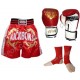 Evox Kickboks Eldiveni,Kickboks Şortu,Kickboks Ayak Bileklik Seti Mavi Renk