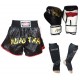 Evox Muay Thai Eldiveni,Muay Thai Şortu, Muay Thai Kaval koruyucu Set S,M,L,XL