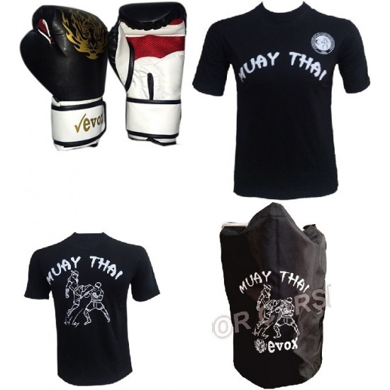 Evox Muay Thai Eldiveni,MuayThai Tişörtü Siyah,Muay Thai Çantası