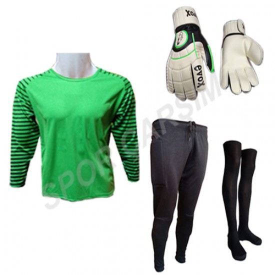 Evox Profesyonel Kaleci Forma,Pantolon,Lüx Çorap,Kaleci Eldiveni Set-Sarı Çocuk-Yetişkin Boy