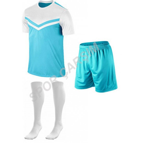 Futbol Falcon2 Forma,Şort,Lüks Çorap Mavi-Beyaz