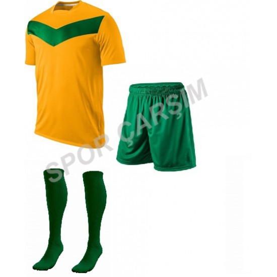 Futbol Maks6 Profesyonel Forma,Şort,Lüks Çorap Sarı-Yeşil