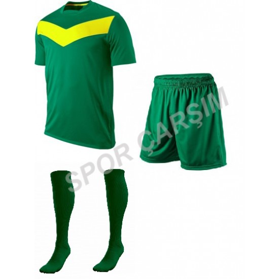 Futbol Maks9 Profesyonel Forma,Şort,Lüks Çorap Yeşil-Sarı