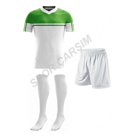 Futbol Retro6 Forma,Şort,Lüks Çorap Beyaz-Yeşil