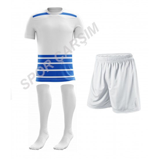 Futbol Setro5 Profesyonel Forma,Şort,Lüks Çorap Mavi-Beyaz