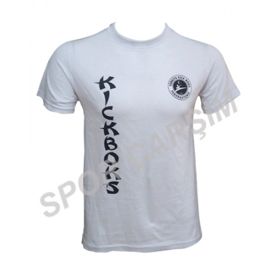 Kickboks Tişörtü,Likralı Penye Kumaş Beyaz S,M,L,XL