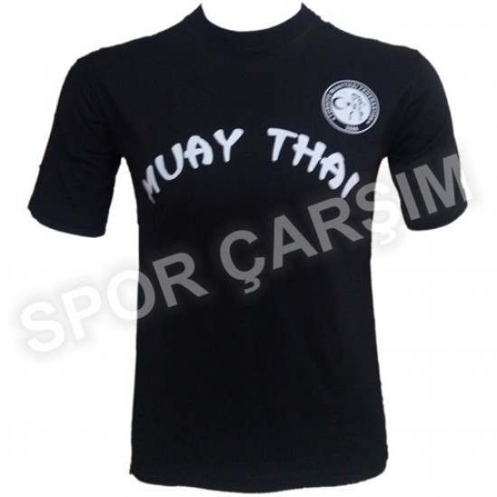 Muay Thai Tişörtü,Likralı Penye Kumaş Siyah S,M,L,XL