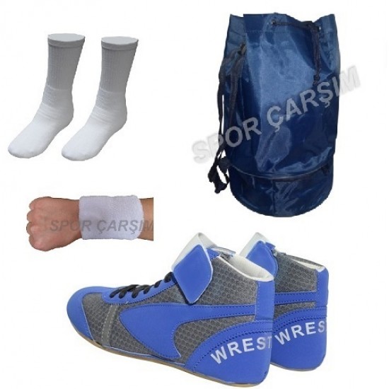 Schimilton Güreş Ayakkabısı,Spor Çanta,Çorap,Havlu Bileklik Seti