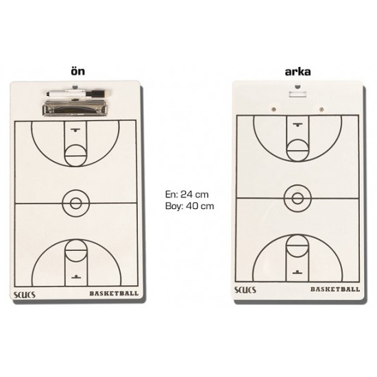 Scucs Basketbol Taktik Tahtası Çift Taraflı SC 10678