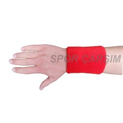 Sporcu Ter Bilekliği Ter Bandı Havlu Kırmızı
