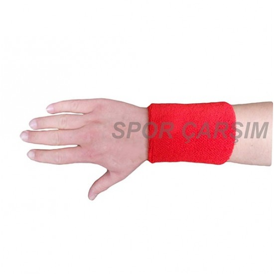 Sporcu Ter Bilekliği Ter Bandı Havlu Kırmızı