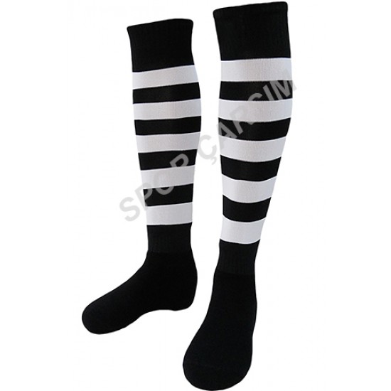 Tam Profesyonel Zebra Futbol Çorabı,Tozluk,Konç Mavi-Beyaz